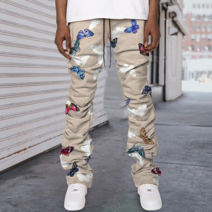 Men's Fashion Casual Baggy Straight Trousers