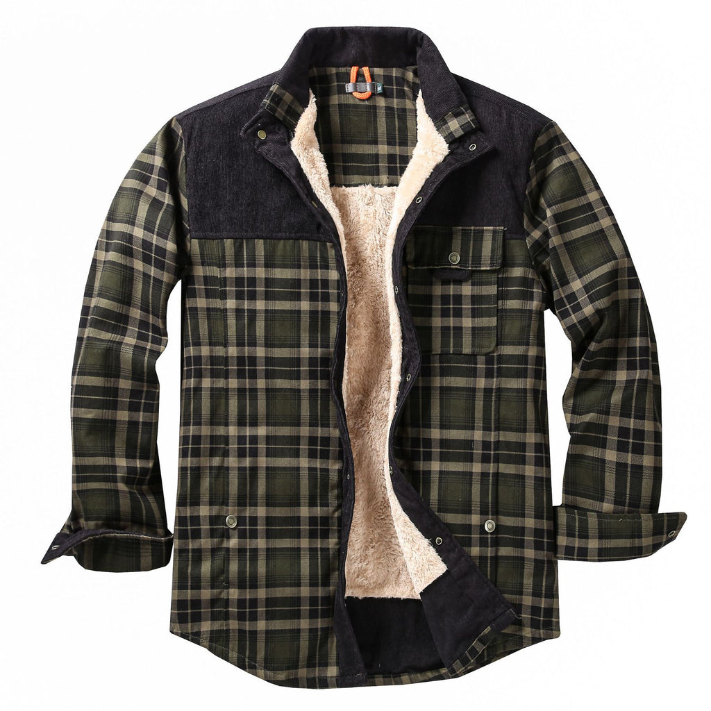European-size Plaid Shirt Mens Outerwear