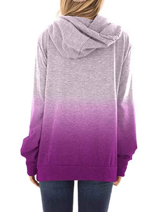 Women’s Two-Tone Gradient Hoodie | Oversized Casual UK