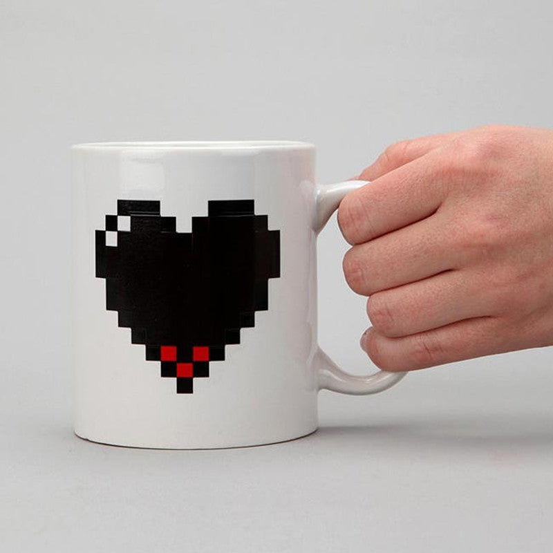 Retro Gamer Heart Heat-Reactive Mug