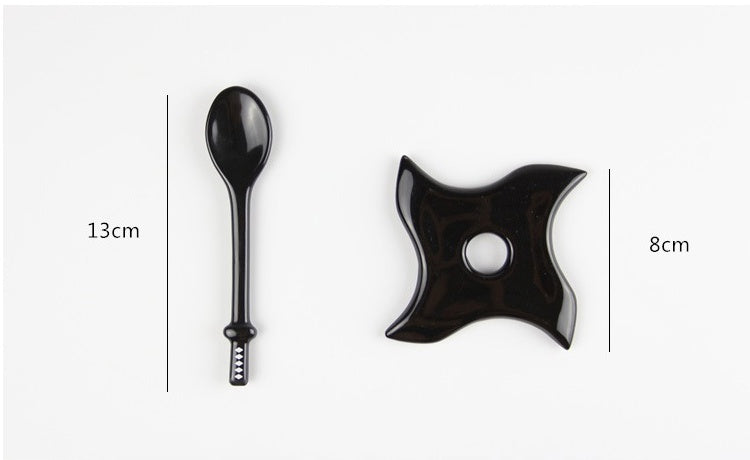 Stealth Ninja Mug Gift Set (with Sword Stirrer + Ninja Star Coaster)