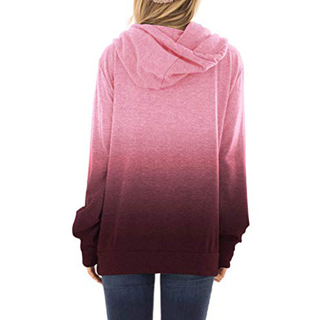 Women’s Two-Tone Gradient Hoodie | Oversized Casual UK