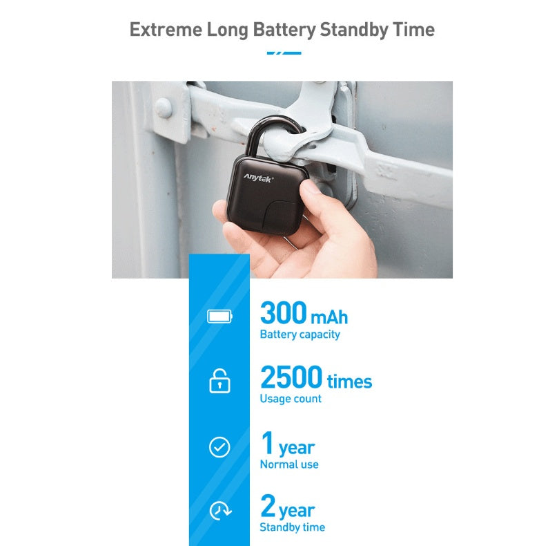 Waterproof Fingerprint Padlock IP65 | Keyless Smart Lock (Free Shipping )