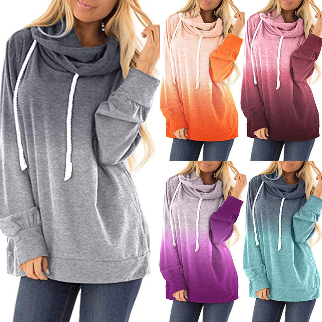 Women’s Two-Tone Gradient Hoodie | Oversized Casual UK