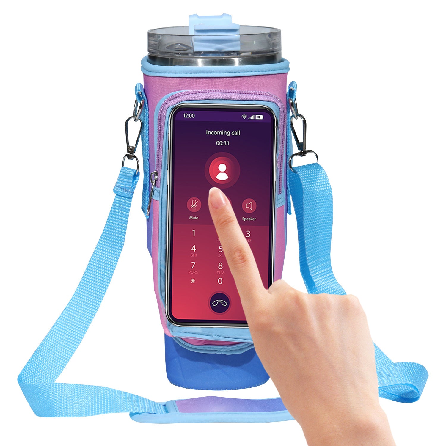 40oz Tumbler Carrier | Touchscreen Window Neoprene Sleeve📱🥤