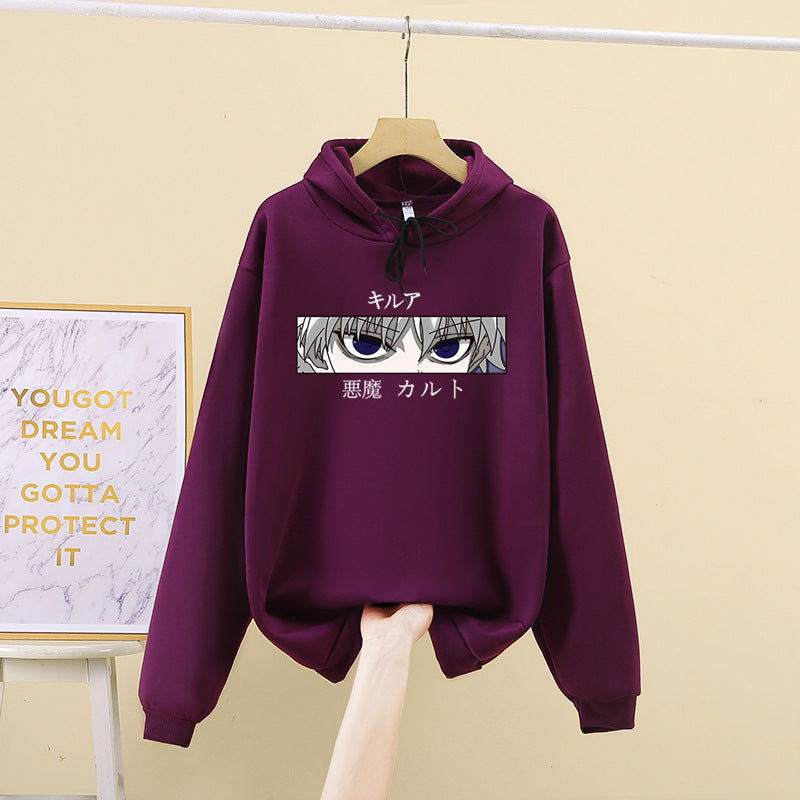 👀 Anime Eyes Graphic Hoodie – Streetwear Pullover 🔥