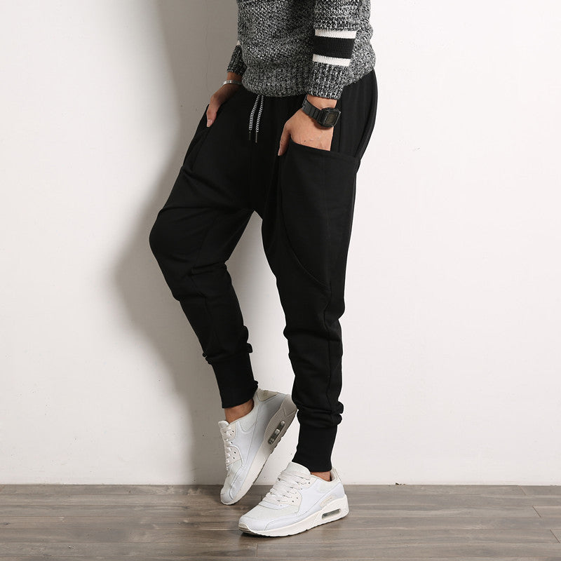 Solid Color Plus Size Harem Suspend Casual Mens Trousers