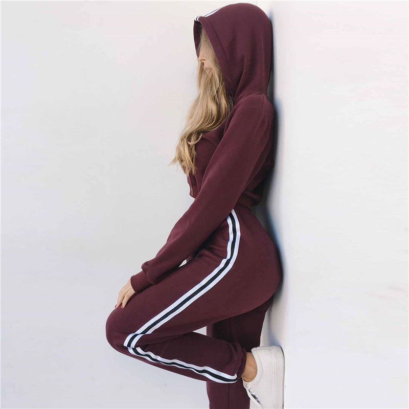 Women's Tracksuits 2 Piece Set Pink Crop Top And Pants