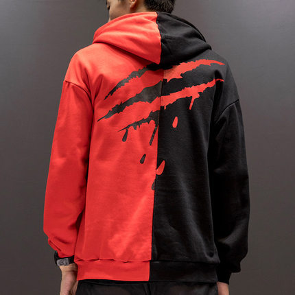 🔥 Patchwork Streetwear Hoodie – Men’s High Street Pullover