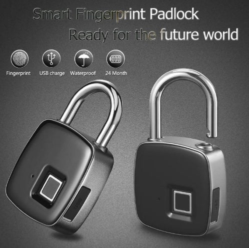 Smart Fingerprint Padlock | IP66 Waterproof | USB Rechargeable