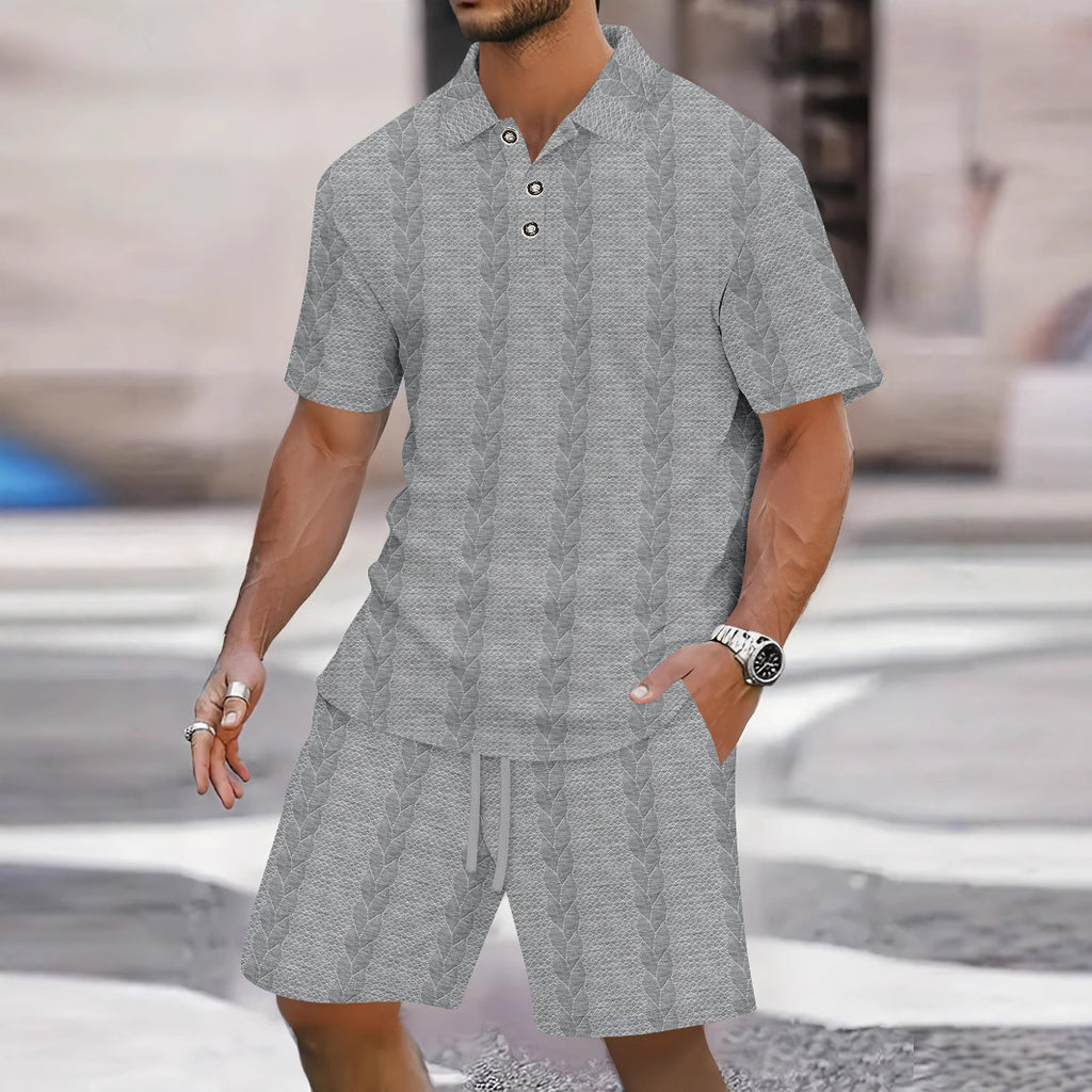 Mens 2 Piece Polo & Shorts Set | Athletic Summer Outfit