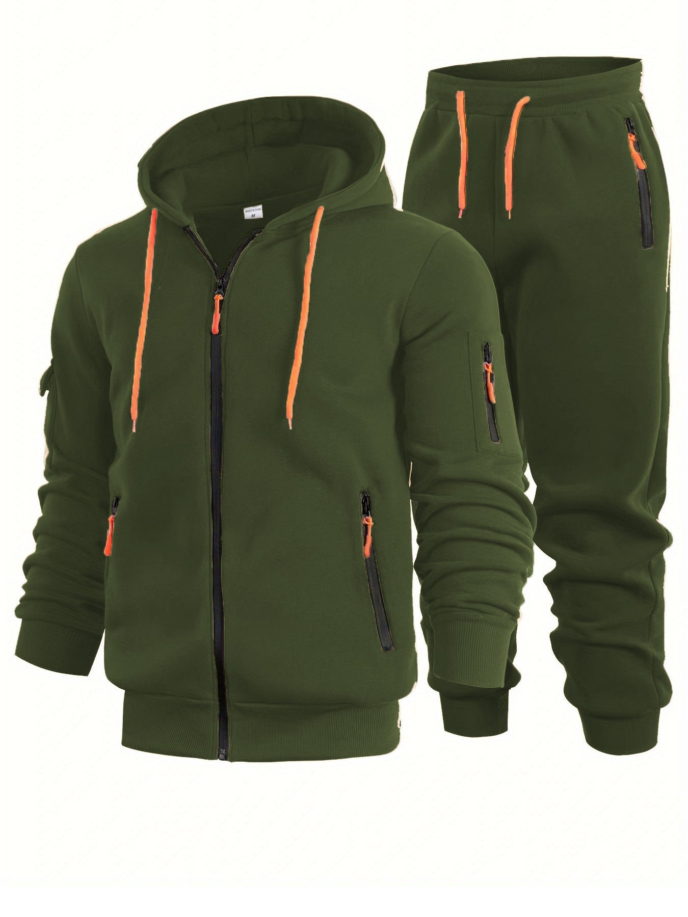 Men’s Zip-Up Hoodie & Joggers Set | 2-Piece Tracksuit with Arm Pocket