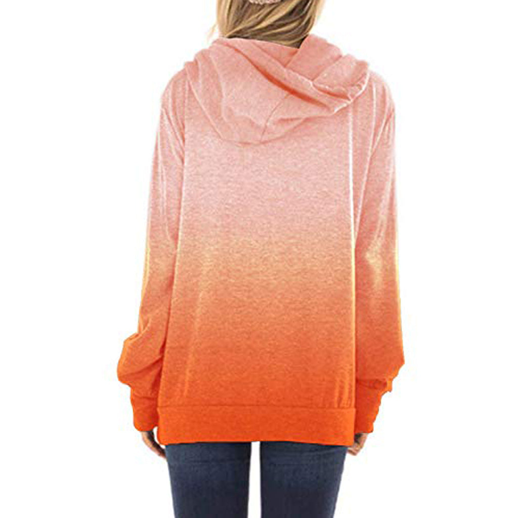 Women’s Two-Tone Gradient Hoodie | Oversized Casual UK