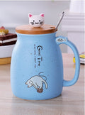 Cat Mug 450ml – Comes With Lid + Spoon
