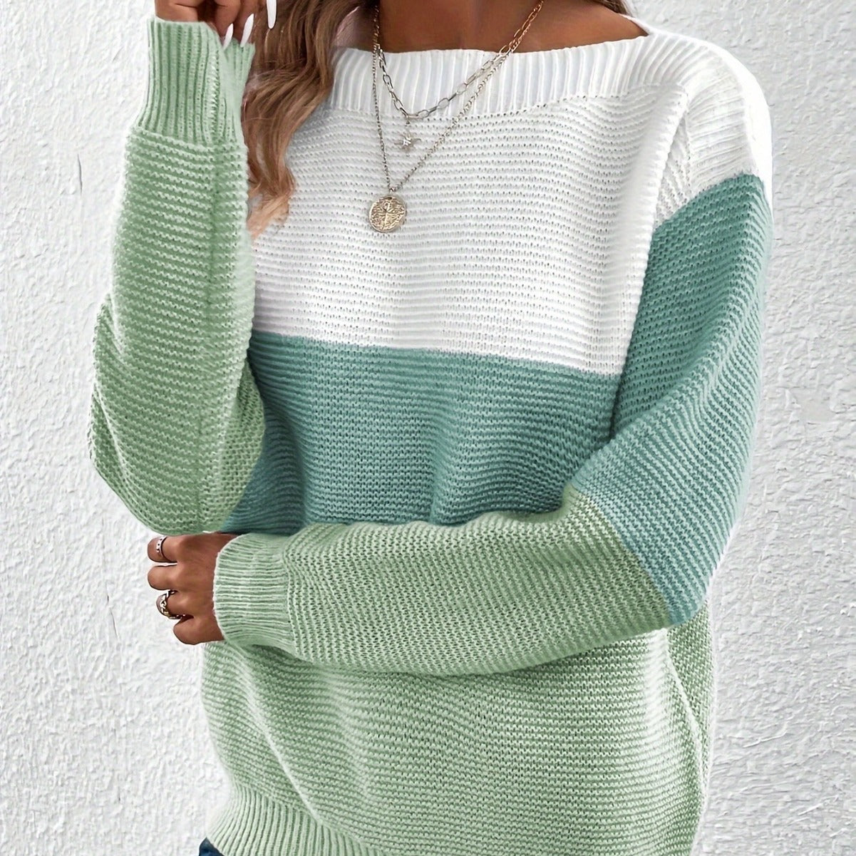 Pullover Knitted Sweater Fashion Round Neck