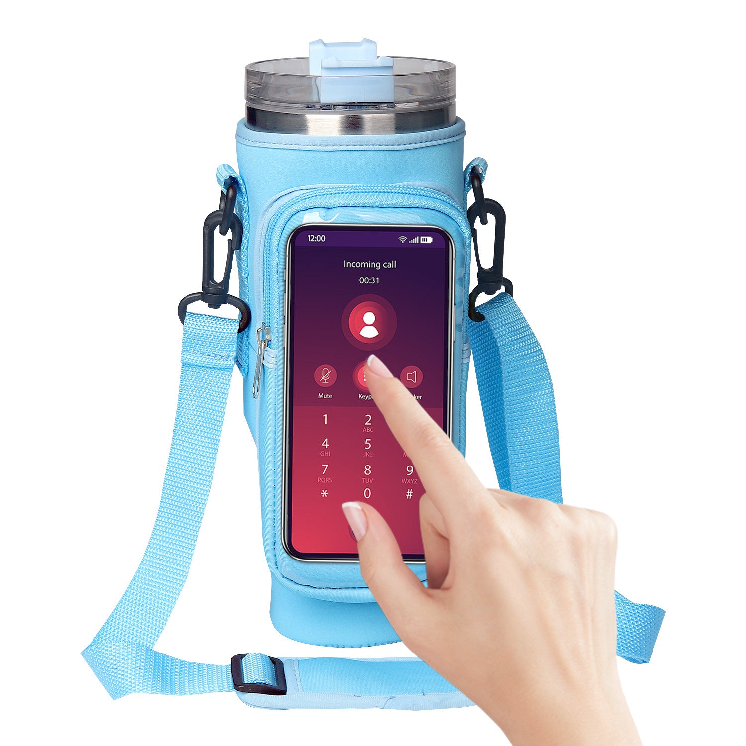 40oz Tumbler Carrier | Touchscreen Window Neoprene Sleeve📱🥤