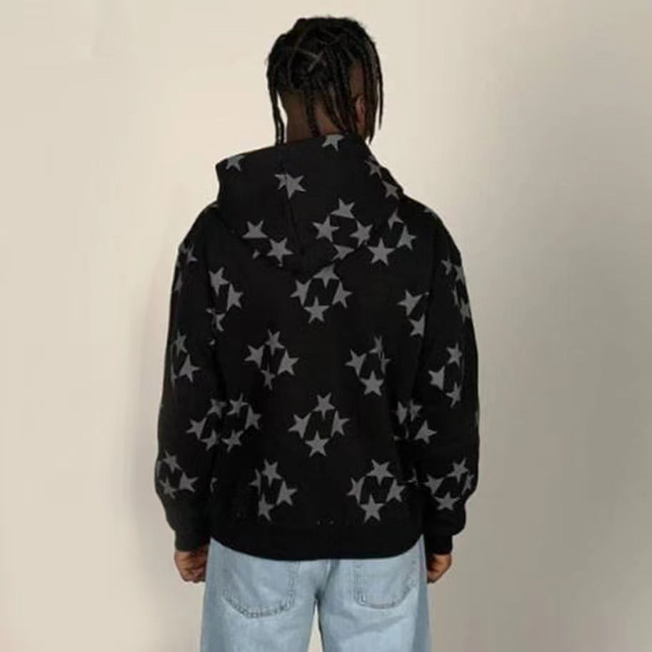 Star Print Zip Hoodie UK | Unisex Streetwear Jacket