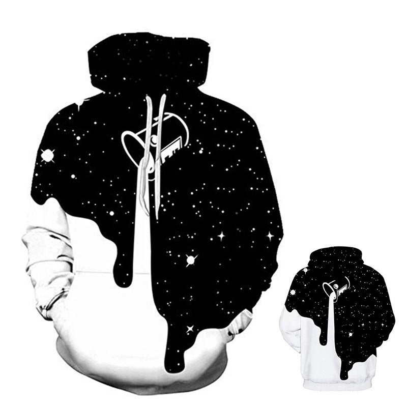 🌌 3D Digital Print Hoodie – Unisex Galaxy Pullover