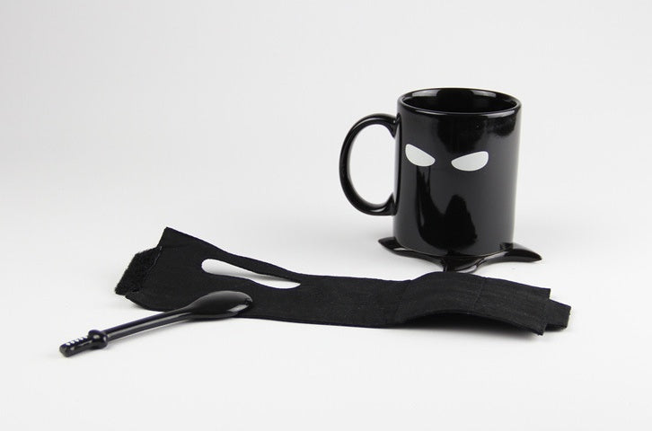 Stealth Ninja Mug Gift Set (with Sword Stirrer + Ninja Star Coaster)