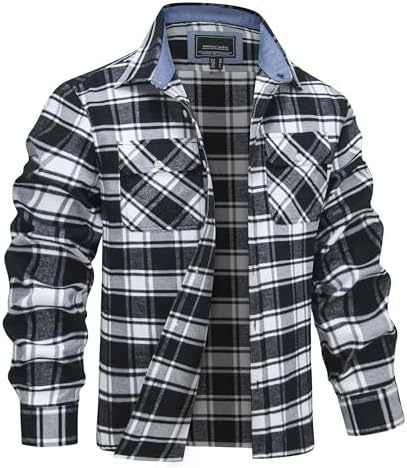👔 Men’s Printed Plaid Long-Sleeve Shirt