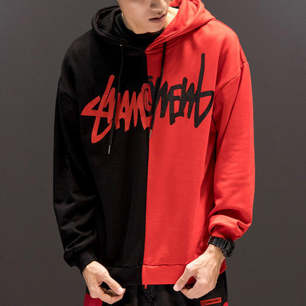 🔥 Patchwork Streetwear Hoodie – Men’s High Street Pullover