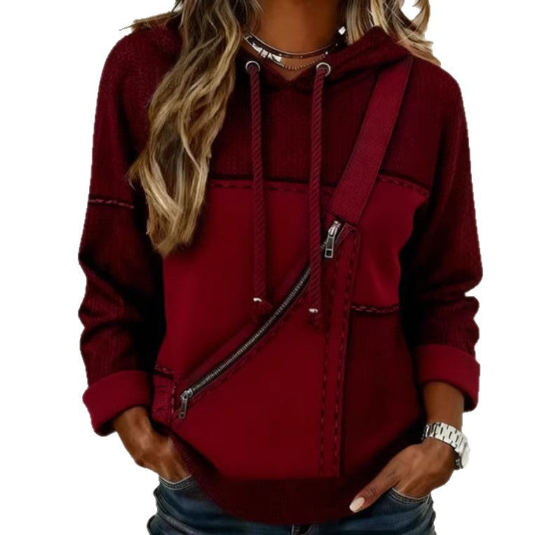 Women’s 3D Zip Detail Hoodie | Casual Long Sleeve XS–6XL