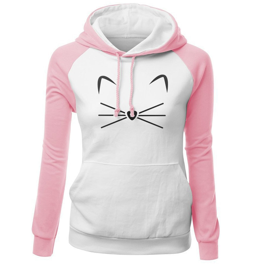 🐱 Cute Cat Hoodie for Women | Cat Face Sweatshirt