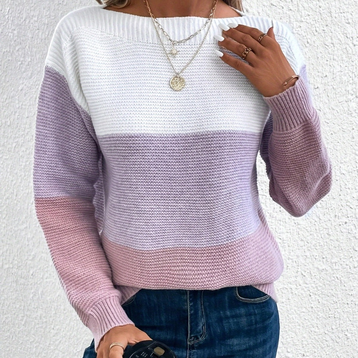 Pullover Knitted Sweater Fashion Round Neck