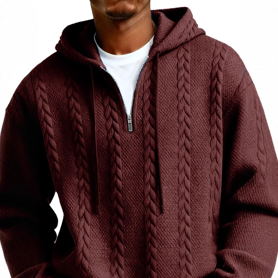 Mens Half Zip Hooded Sweatshirt | Casual Autumn Hoodie