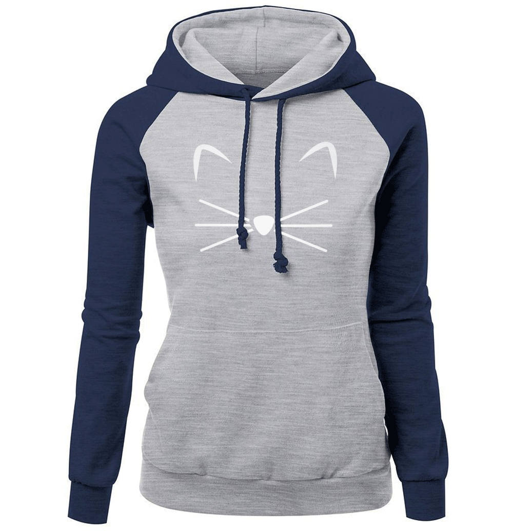 🐱 Cute Cat Hoodie for Women | Cat Face Sweatshirt