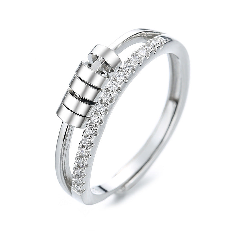 Five-ring Zircon Rotatable Ring Hipster