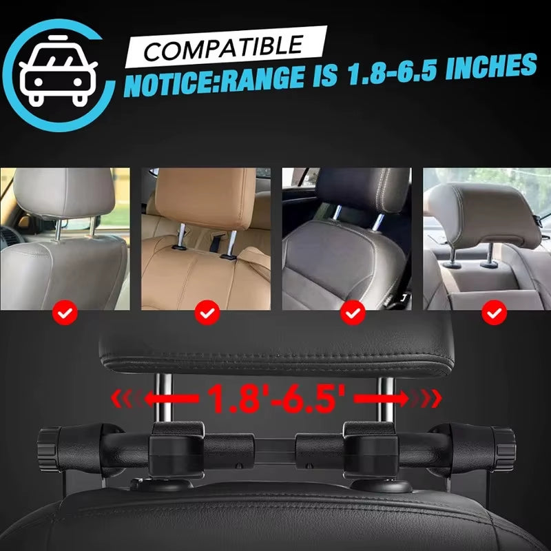 Car Headrest Pillow 360° Adjustable Sleeping Head Neck Support PU U-Shaped Travel Seat Rest Pillows Cushion for Kids Adults