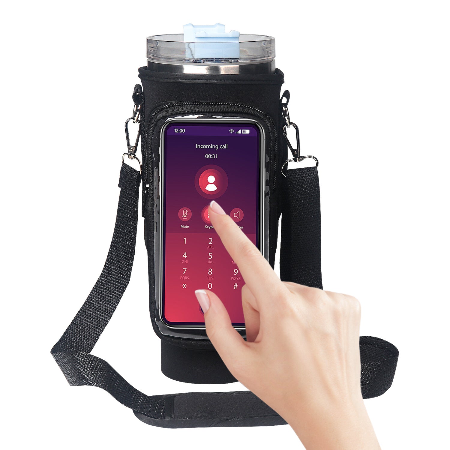 40oz Tumbler Carrier | Touchscreen Window Neoprene Sleeve📱🥤