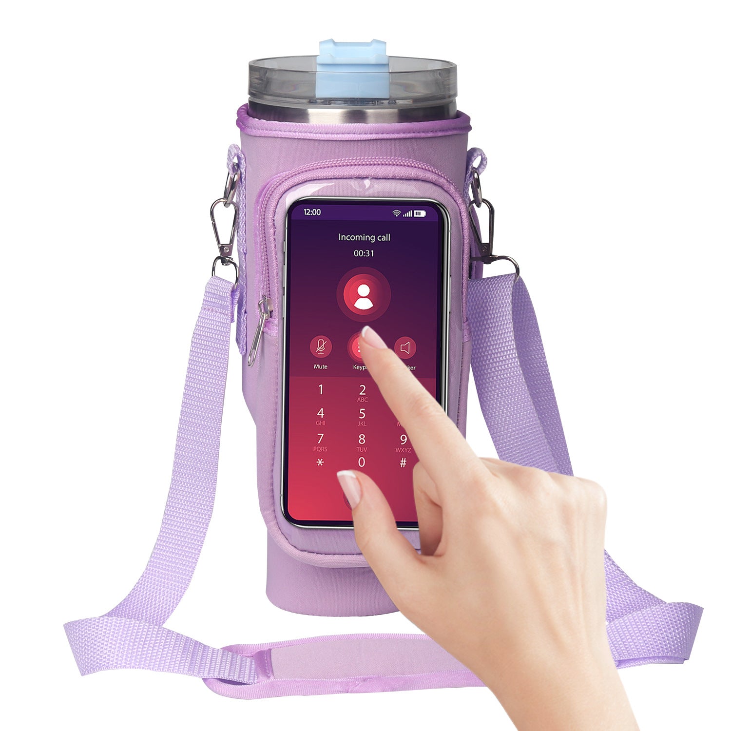 40oz Tumbler Carrier | Touchscreen Window Neoprene Sleeve📱🥤