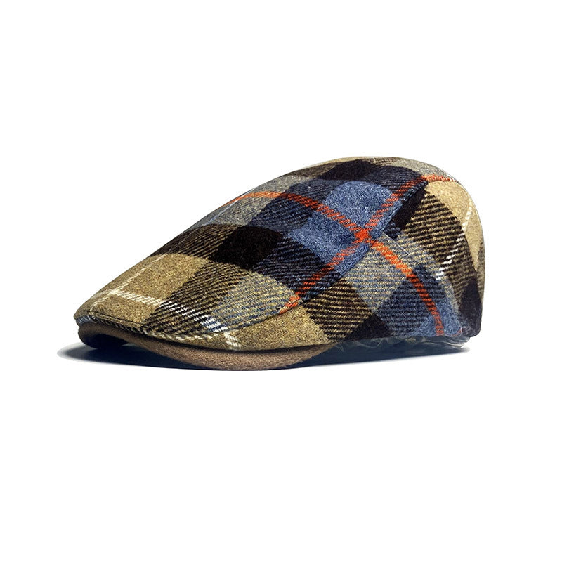 🧢 Men’s Retro Plaid Flat Cap