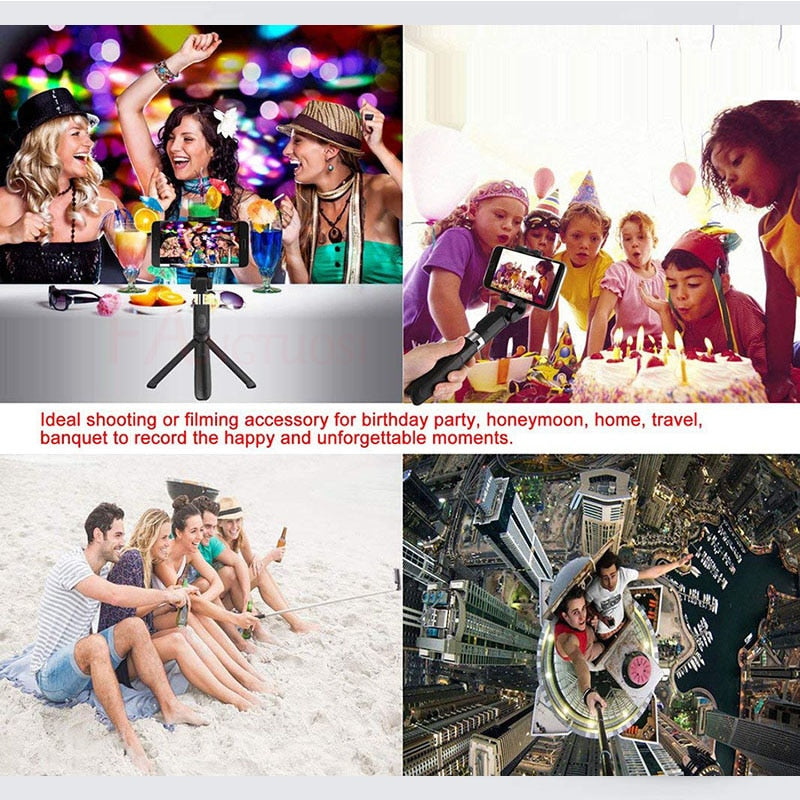Extendable Bluetooth Selfie Stick Tripod – iPhone/Android Compatible + Remote | Free Shipping