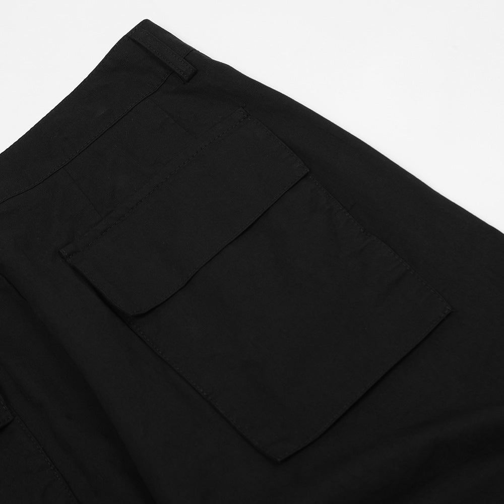 Solid Color Workwear Men's Baggy Straight Trousers