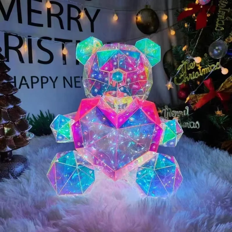 30Cm Teddy Bear Doll Gift Lamp Colorful Sparkling Romantic Surprise LED Gift Light Girls Birthday Valentine'S Day Bedroom Decor