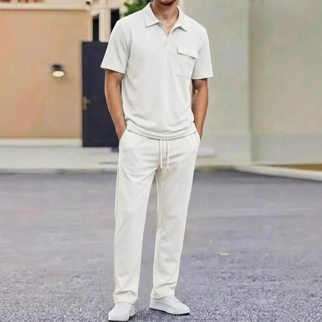 Mens 2 Piece Polo & Pants Set | Sportswear Outfit UK