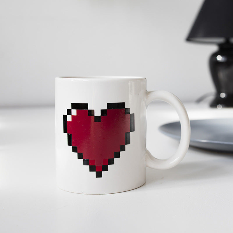 Retro Gamer Heart Heat-Reactive Mug