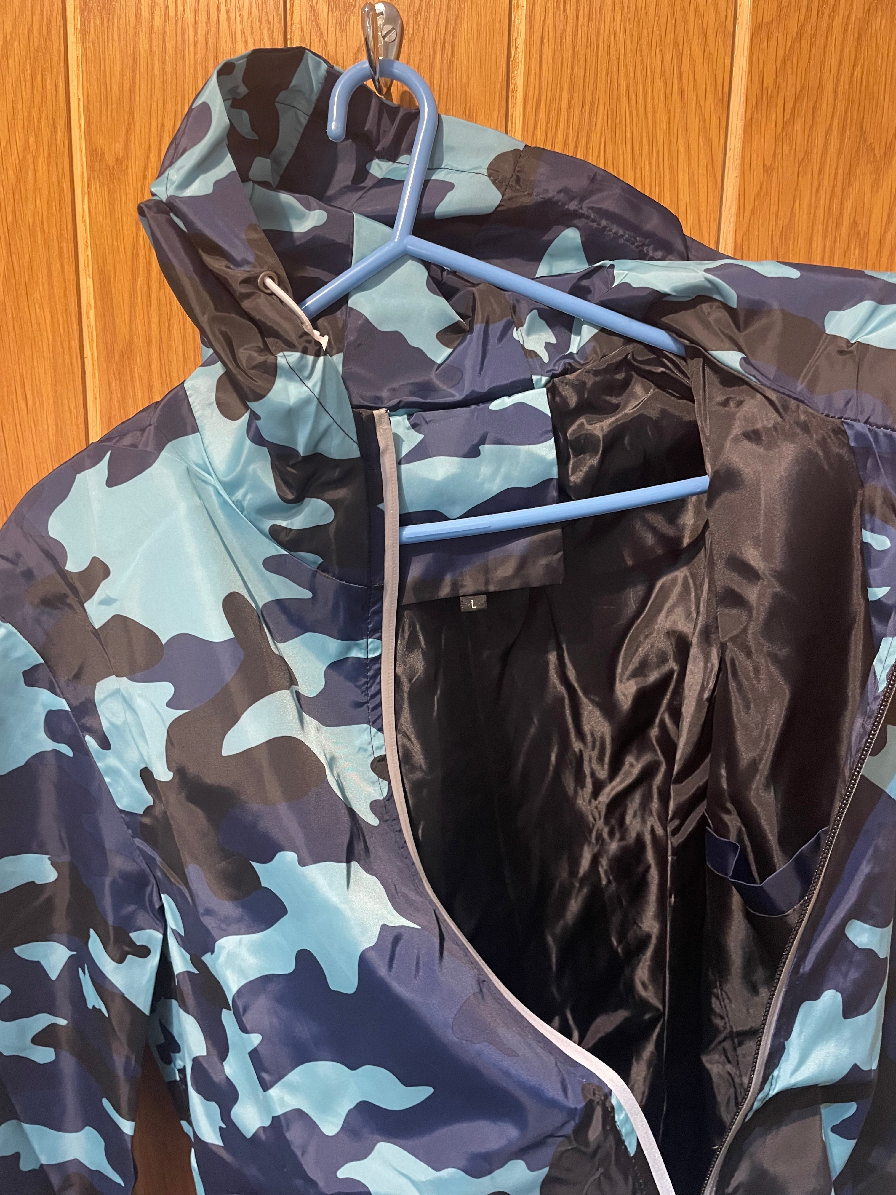 Men’s Camo Hooded Jacket – Lightweight Zip-Up Windbreaker (Spring/Autumn)
