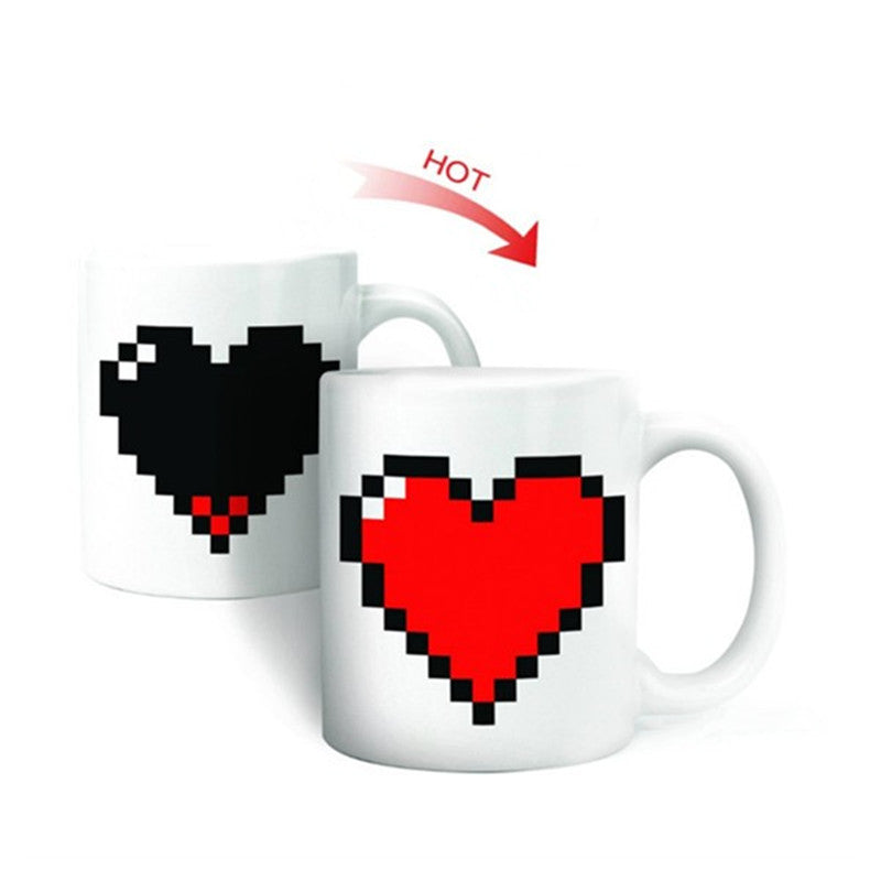 Retro Gamer Heart Heat-Reactive Mug