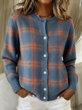 Printed Lapel Sweater Fashion Casual Long-sleeved Button Pullover