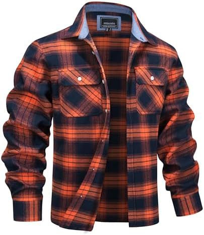 👔 Men’s Printed Plaid Long-Sleeve Shirt
