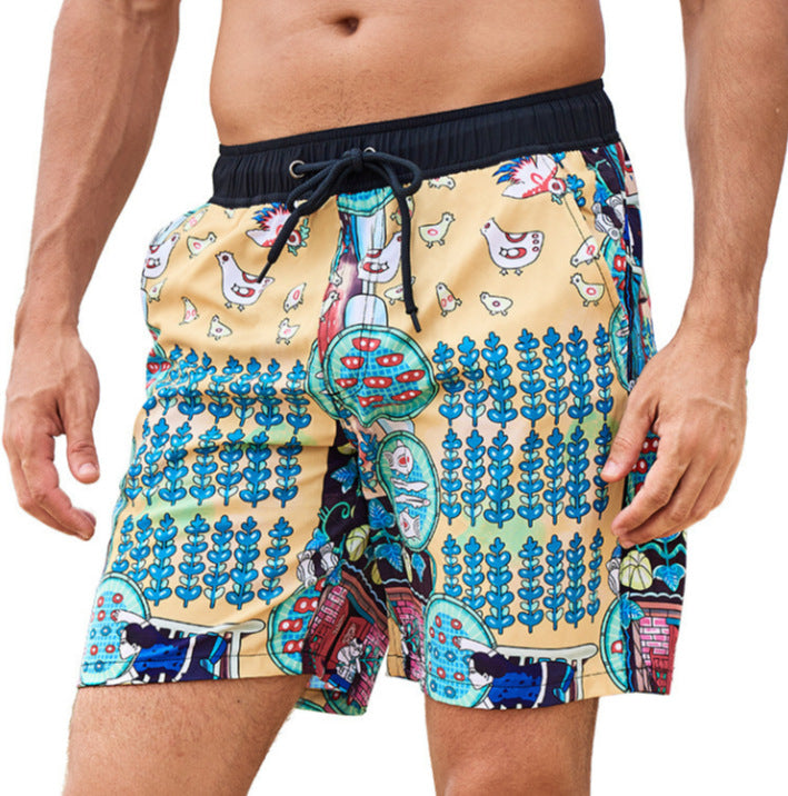 Mens Double-layer Beach Shorts