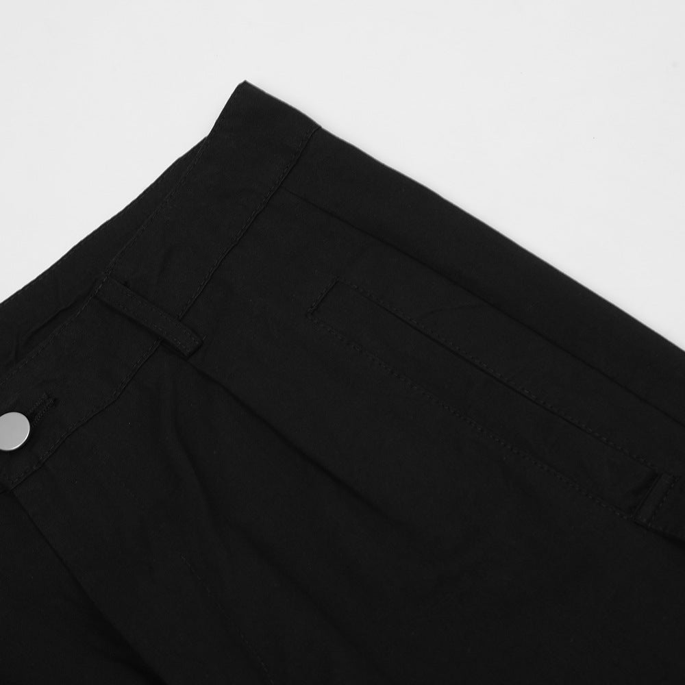 Solid Color Workwear Men's Baggy Straight Trousers