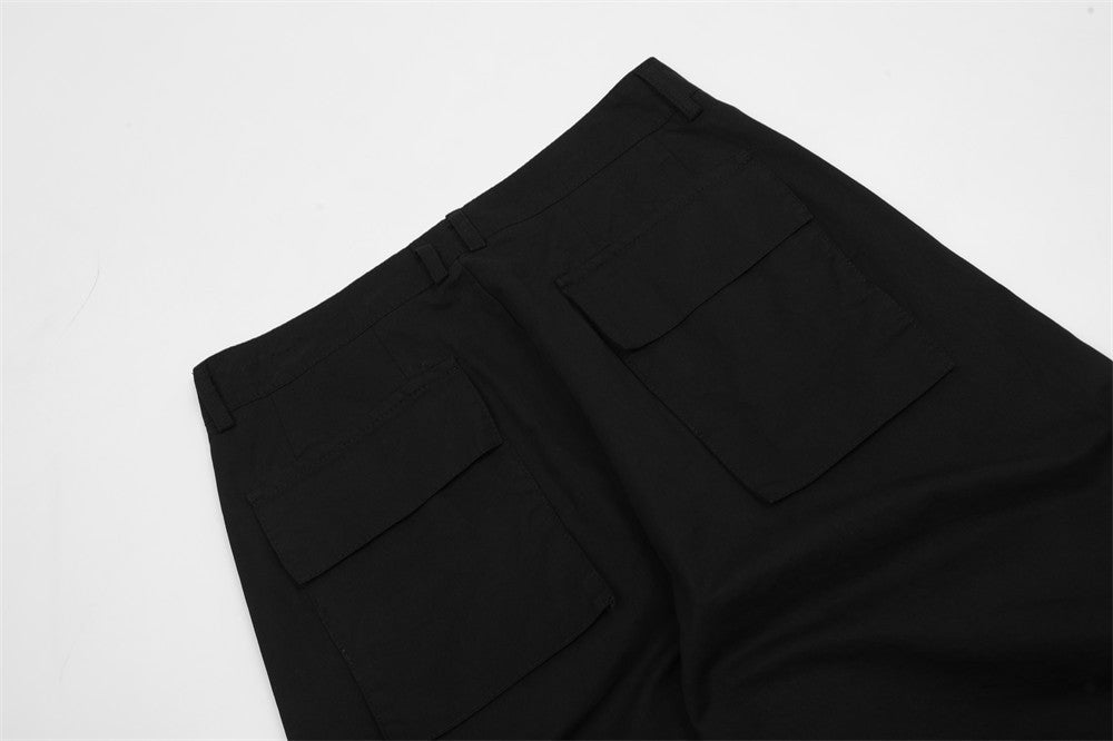 Solid Color Workwear Men's Baggy Straight Trousers