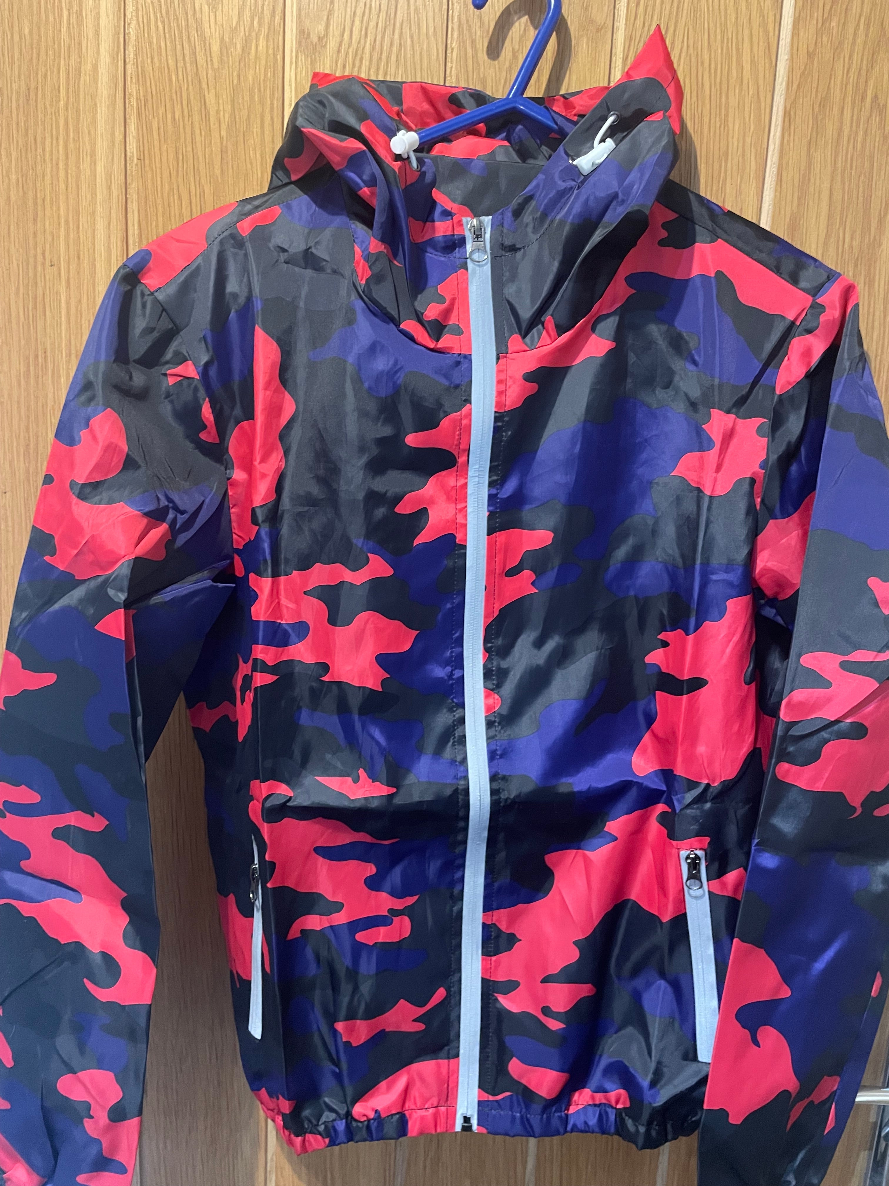 Men’s Camo Hooded Jacket – Lightweight Zip-Up Windbreaker (Spring/Autumn)