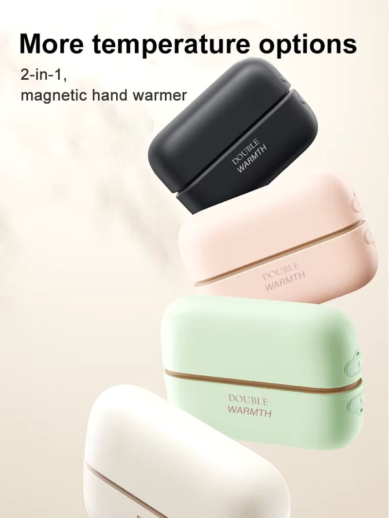 2In1 Magnetic Rechargeable Hand Warmers Electric Portable Handwarmers Long Lastin Safe Heating Warmer Pocketheater Winteroutdoor