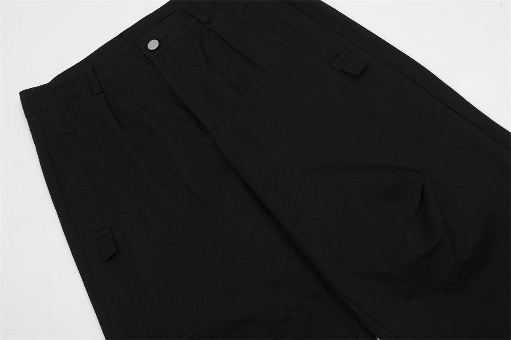 Solid Color Workwear Men's Baggy Straight Trousers